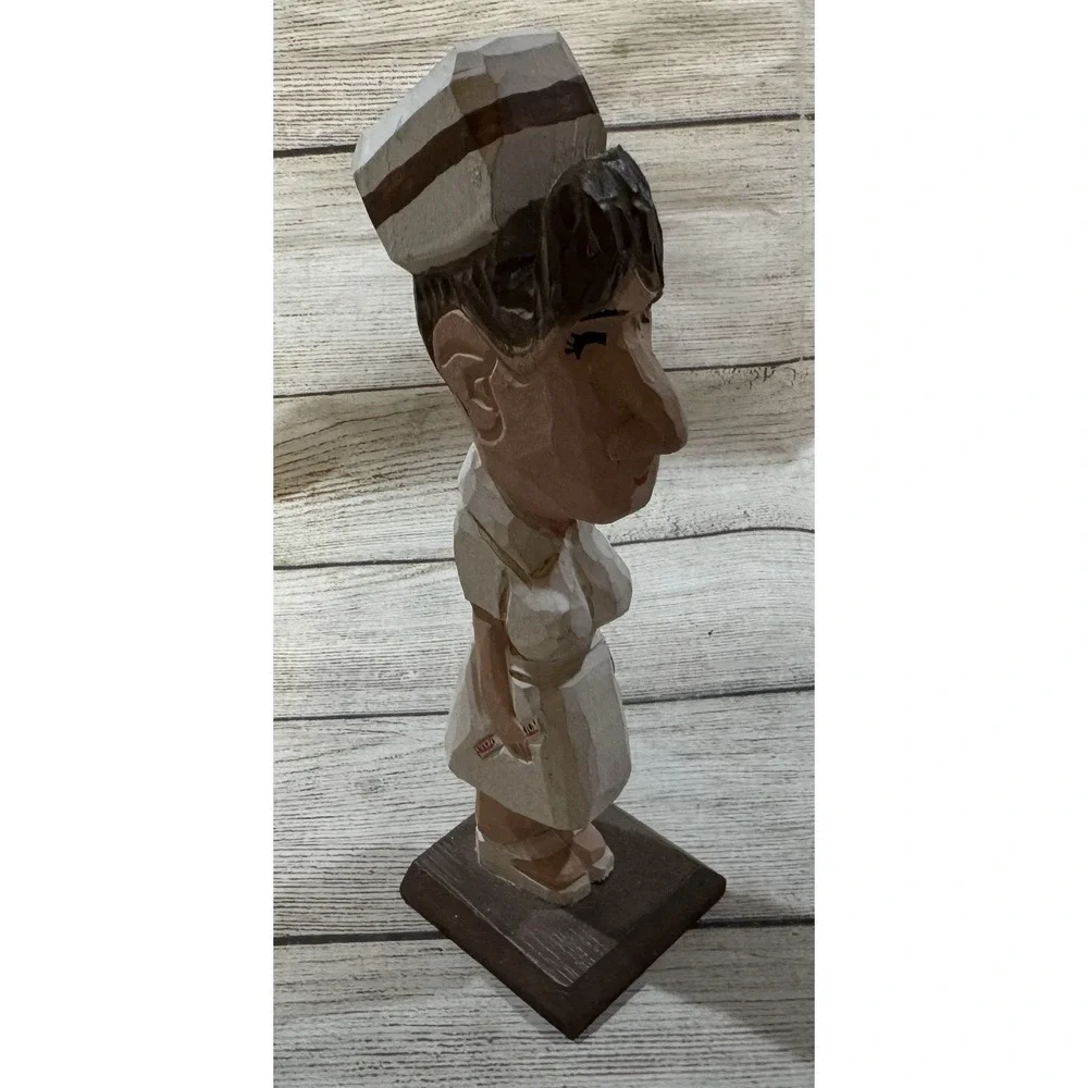 Peepers Wooden Nurse Eyeglass Holder Hand Carved Vintage 9